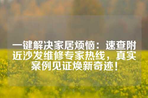 一键解决家居烦恼:速查附近沙发维修专家热线,真实案例见证焕新奇迹!