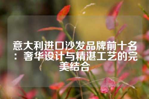 意大利进口沙发品牌前十名：奢华设计与精湛工艺的完美结合