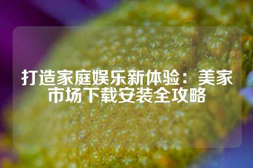 打造家庭娱乐新体验：美家市场下载安装全攻略