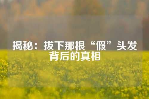 揭秘：拔下那根“假”头发背后的真相