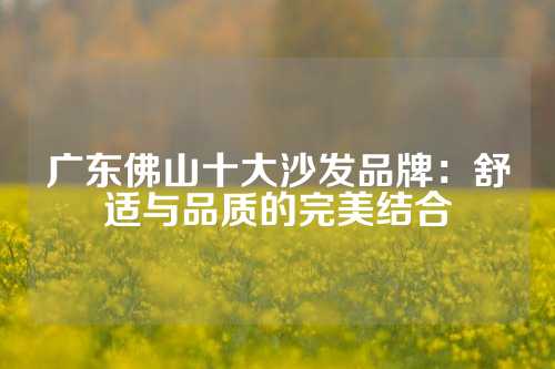 广东佛山十大沙发品牌：舒适与品质的完美结合