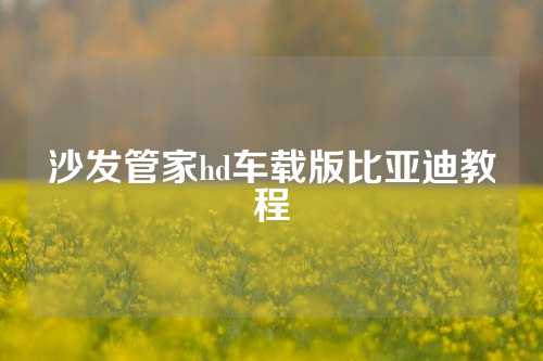 沙发管家hd车载版比亚迪教程