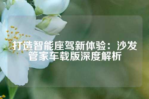 打造智能座驾新体验：沙发管家车载版深度解析
