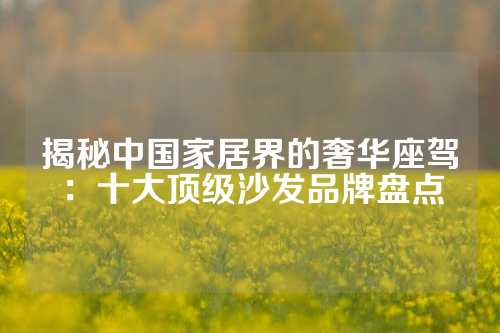 揭秘中国家居界的奢华座驾：十大顶级沙发品牌盘点