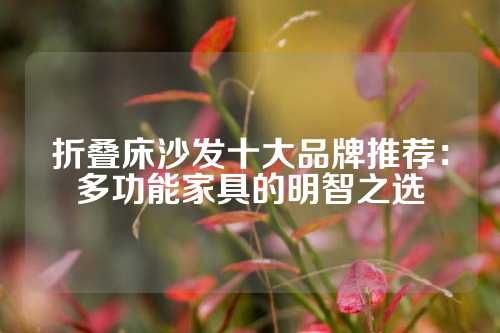 折叠床沙发十大品牌推荐：多功能家具的明智之选