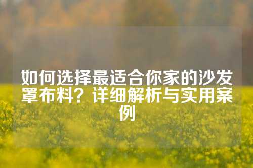 如何选择最适合你家的沙发罩布料？详细解析与实用案例