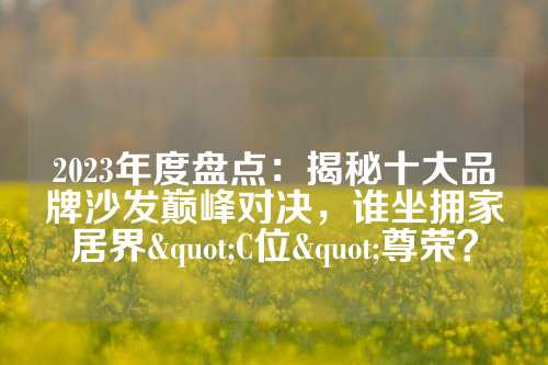 2023年度盘点：揭秘十大品牌沙发巅峰对决，谁坐拥家居界"C位"尊荣？
