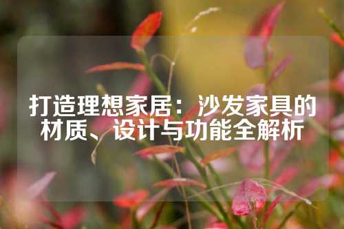 打造理想家居：沙发家具的材质、设计与功能全解析