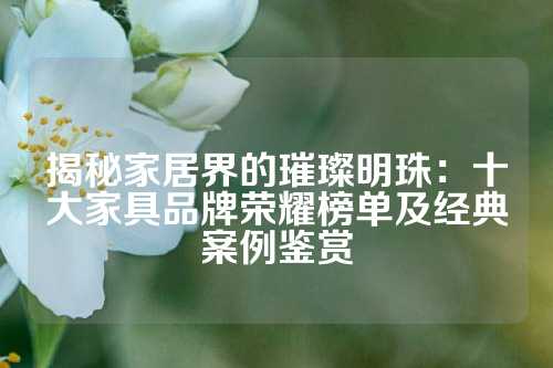 揭秘家居界的璀璨明珠：十大家具品牌荣耀榜单及经典案例鉴赏