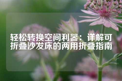 轻松转换空间利器：详解可折叠沙发床的两用折叠指南