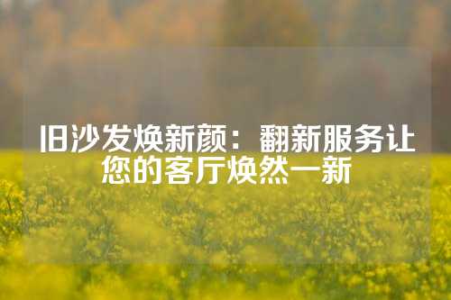 旧沙发焕新颜:翻新服务让您的客厅焕然一新