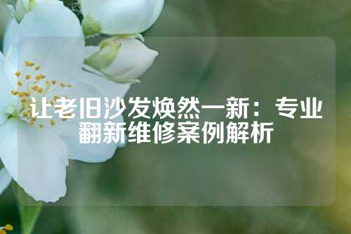 让老旧沙发焕然一新：专业翻新维修案例解析
