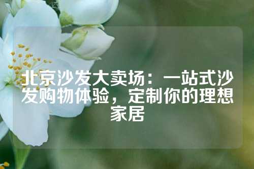北京沙发大卖场：一站式沙发购物体验，定制你的理想家居